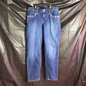 Embroidered Ankle Jeans